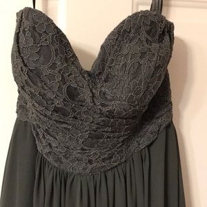 Bill Levkoff bridesmaid dress charcoal gray